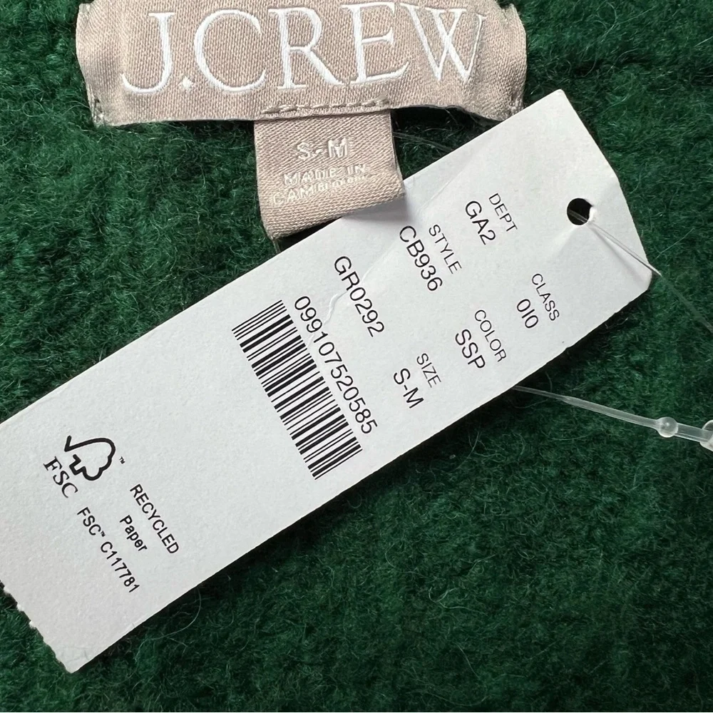 NWT JCREW S/M OVERSIZED GREEN THICK CABLED CARDIGAN SWEATER NEW NWT - Picture 2 of 9